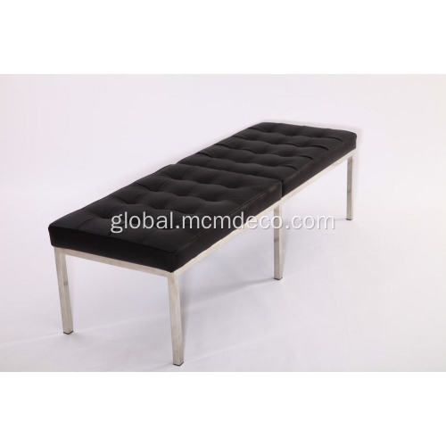 Leather Bench Knoll black leather bench Factory